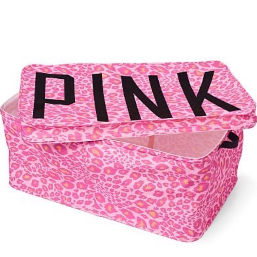 NEW PINK VS CHEETAH PRINT LID TRUNK